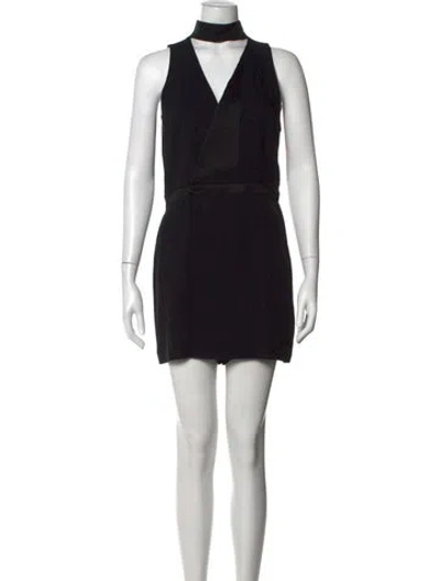 Pre-owned Intermix V-neck Jumpsuit In Black