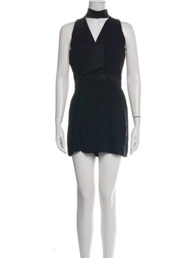 Pre-owned Intermix V-neck Jumpsuit In Black