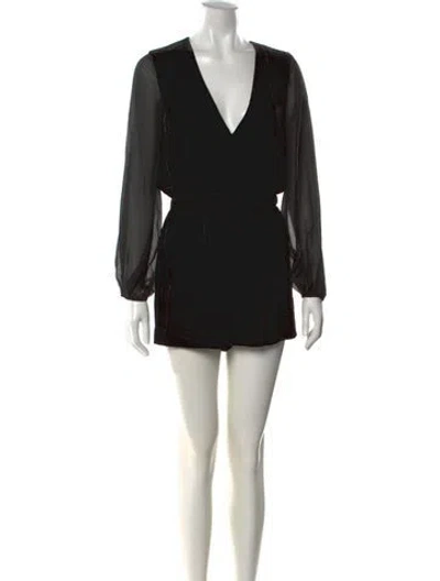 Pre-owned Intermix V-neck Jumpsuit In Black
