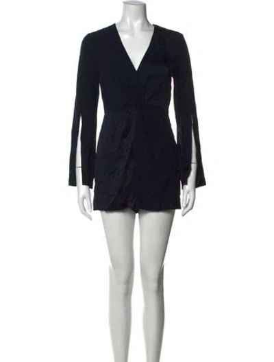 Pre-owned Intermix V-neck Jumpsuit In Black