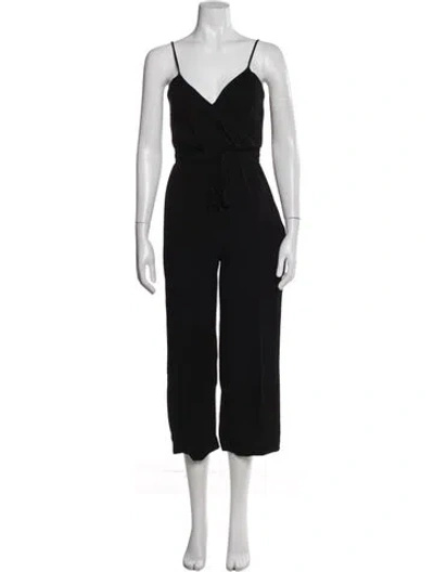 Pre-owned Intermix V-neck Jumpsuit In Blue