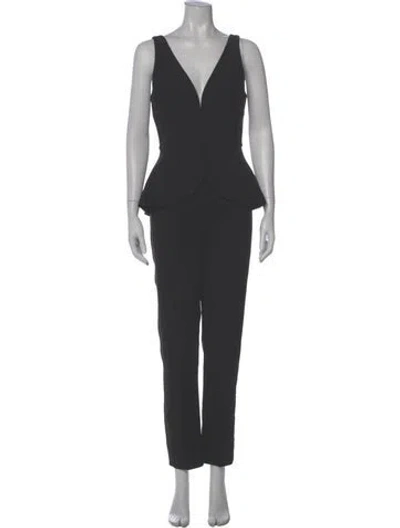 Pre-owned Intermix V-neck Jumpsuit In Gray