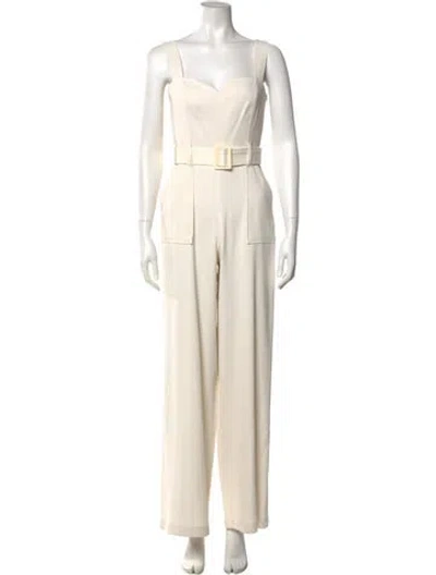 Pre-owned Intermix V-neck Jumpsuit In Neutral