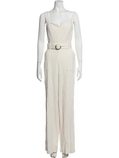 Pre-owned Intermix V-neck Jumpsuit In Neutral
