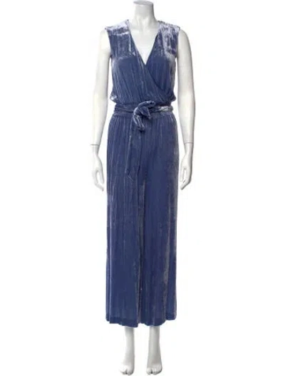 Pre-owned Intermix V-neck Long Dress In Blue