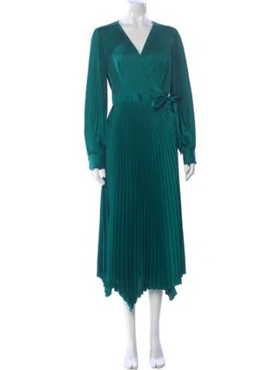 Pre-owned Intermix V-neck Long Dress In Multi