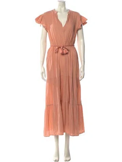 Pre-owned Intermix V-neck Long Dress In Pink