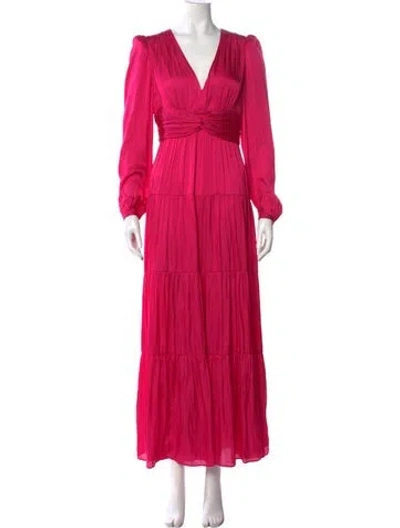 Pre-owned Intermix V-neck Long Dress In Purple