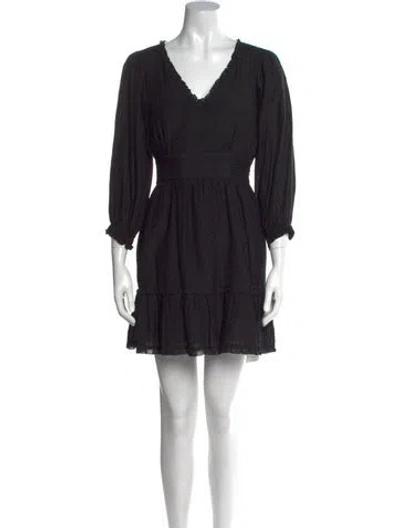Pre-owned Intermix V-neck Mini Dress In Black