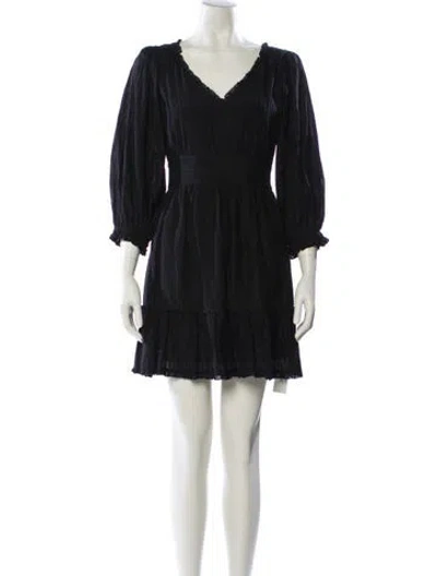 Pre-owned Intermix V-neck Mini Dress In Black