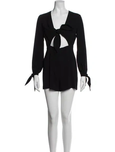 Pre-owned Intermix V-neck Mini Dress In Black