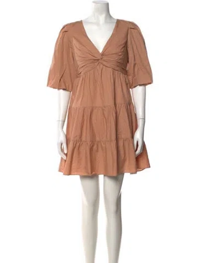 Pre-owned Intermix V-neck Mini Dress In Pink