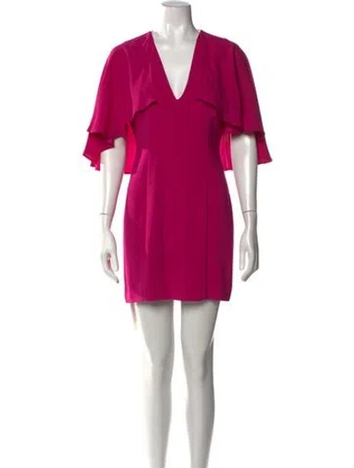 Pre-owned Intermix V-neck Mini Dress W/ Tags In Pink
