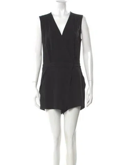 Pre-owned Intermix V-neck Romper In Black