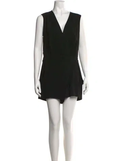 Pre-owned Intermix V-neck Romper In Black