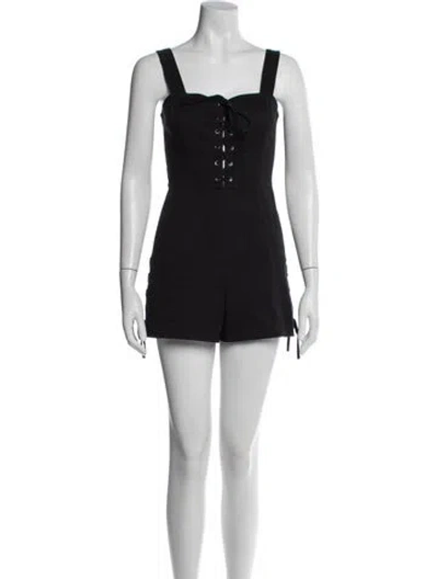 Pre-owned Intermix V-neck Romper In Black