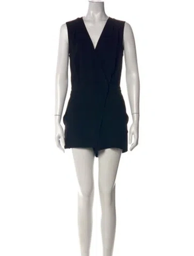 Pre-owned Intermix V-neck Romper In Black