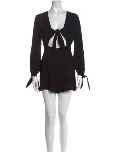 Pre-owned Intermix V-neck Romper In Black