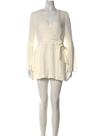 Pre-owned Intermix V-neck Romper In Neutral