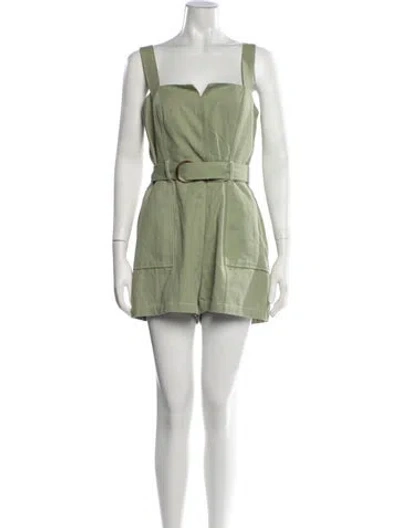 Pre-owned Intermix V-neck Romper W/ Tags In Green