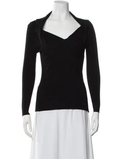 Pre-owned Intermix V-neck Sweater In Black