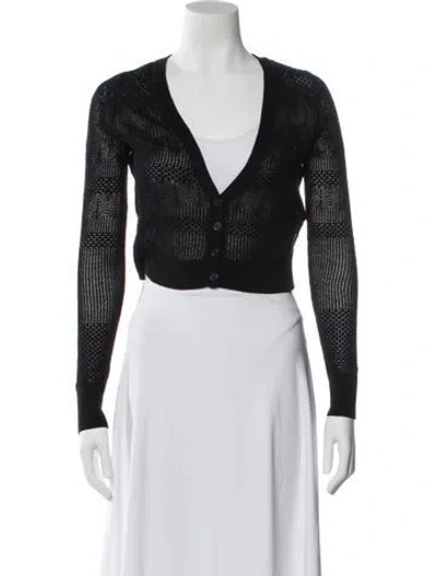 Pre-owned Intermix V-neck Sweater In Black