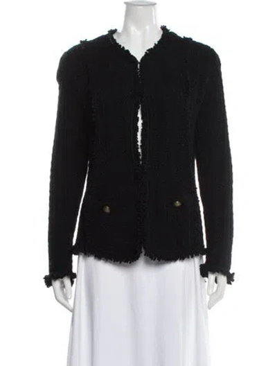 Pre-owned Intermix V-neck Sweater In Black