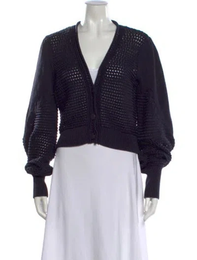 Pre-owned Intermix V-neck Sweater In Black