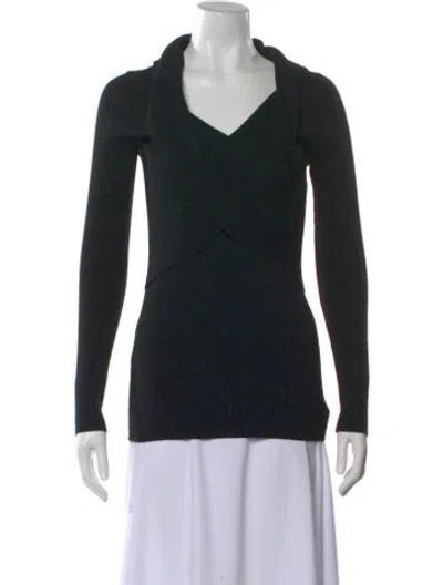 Pre-owned Intermix V-neck Sweater In Black