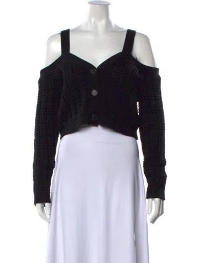 Pre-owned Intermix V-neck Sweater In Black