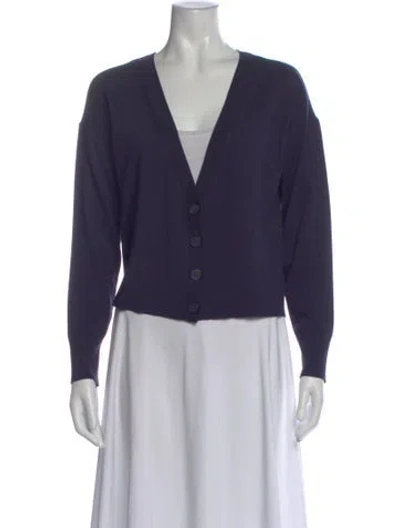 Pre-owned Intermix V-neck Sweater In Blue