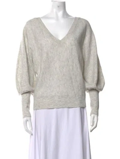 Pre-owned Intermix V-neck Sweater In Metallic/neutrals