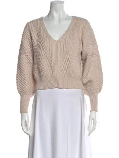 Pre-owned Intermix V-neck Sweater In Neutral