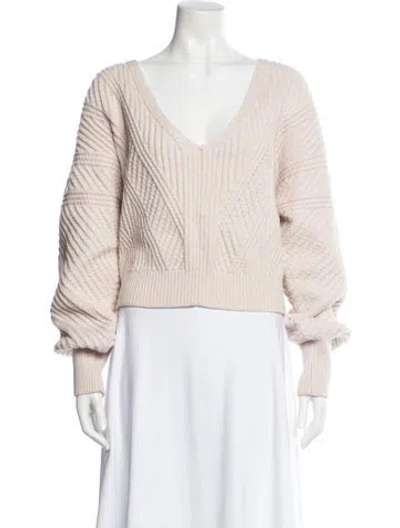 Pre-owned Intermix V-neck Sweater In Neutral
