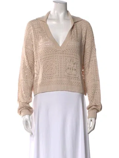 Pre-owned Intermix V-neck Sweater In Neutral