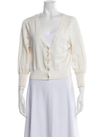 Pre-owned Intermix V-neck Sweater In Neutrals