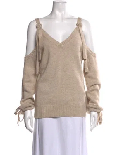 Pre-owned Intermix V-neck Sweater In Neutrals