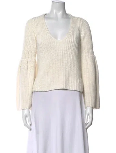 Pre-owned Intermix V-neck Sweater In Neutrals