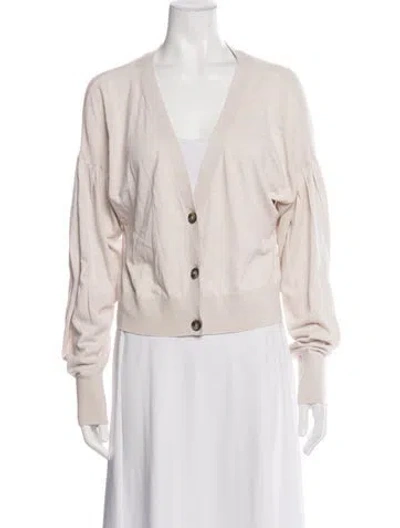 Pre-owned Intermix V-neck Sweater In Neutrals