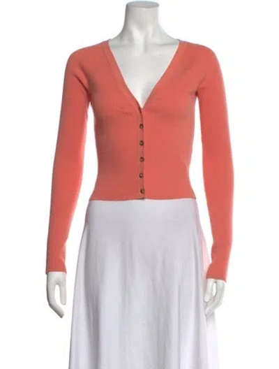 Pre-owned Intermix V-neck Sweater In Orange