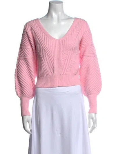 Pre-owned Intermix V-neck Sweater In Pink