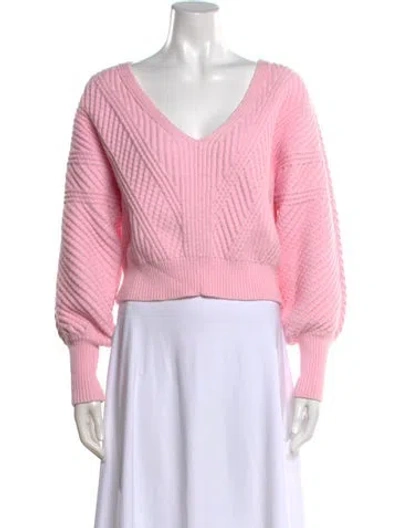 Pre-owned Intermix V-neck Sweater In Pink
