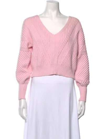 Pre-owned Intermix V-neck Sweater In Pink