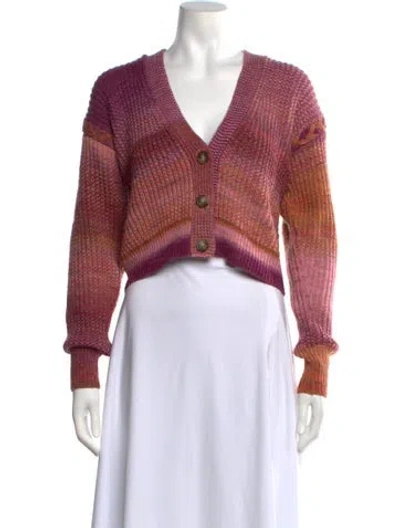 Pre-owned Intermix V-neck Sweater In Pink/purple