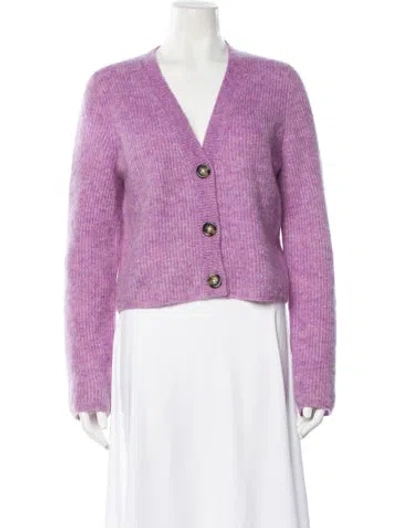 Pre-owned Intermix V-neck Sweater In Purple