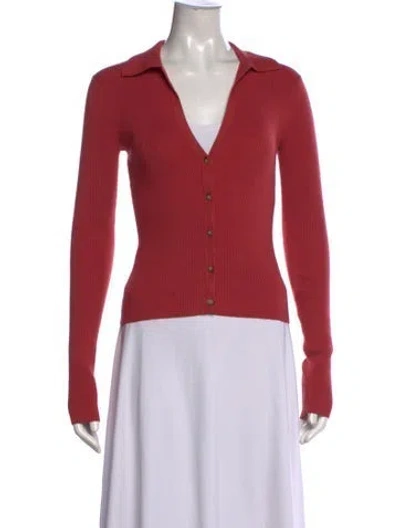 Pre-owned Intermix V-neck Sweater In Red