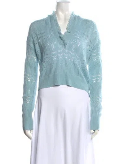 Pre-owned Intermix V-neck Sweater W/ Tags In Blue
