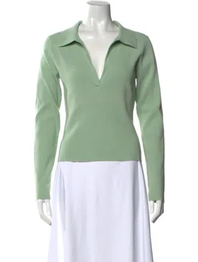 Pre-owned Intermix V-neck Sweater W/ Tags In Green