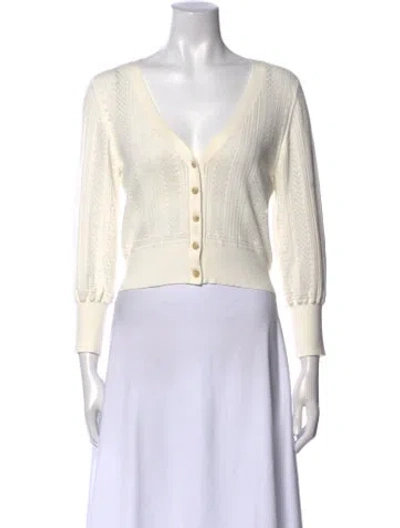 Pre-owned Intermix V-neck Sweater In White