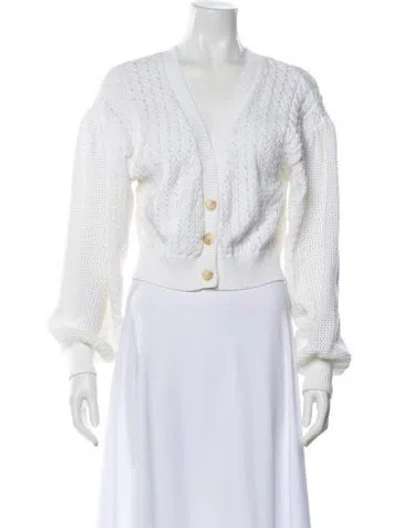 Pre-owned Intermix V-neck Sweater In White